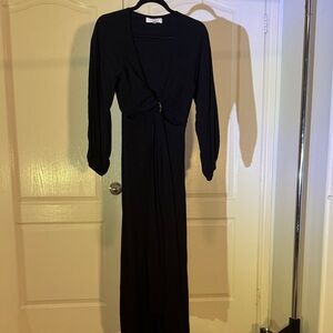 l*space Black Twist-Front Long Sleeve Maxi Dress